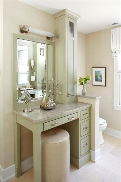 Bathroom vanity with makeup station - 